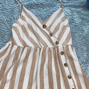 tan striped dress